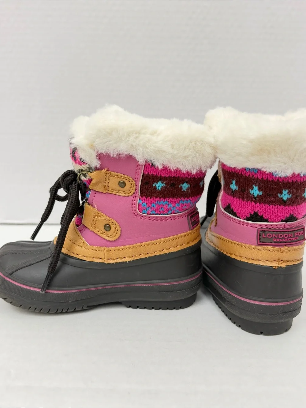 London Fog Toddler Size 6 Tottenham Cold Weather Snow Boots Faux Fur Trim